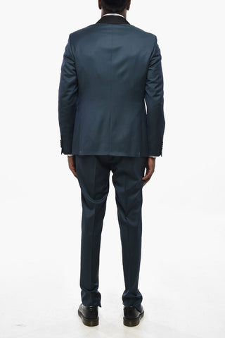 CC COLLECTION Satin Suit with Shawl Lapel