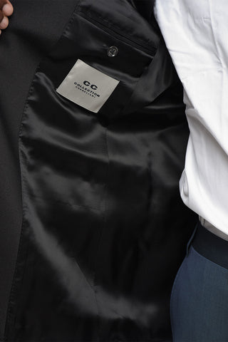 CC COLLECTION Satin Suit with Shawl Lapel