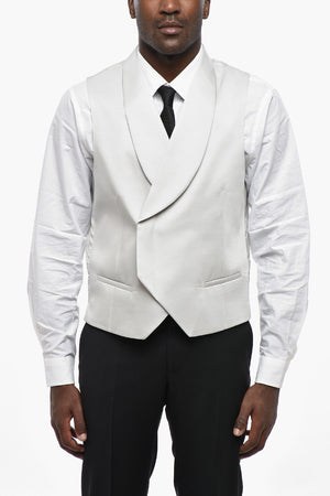 CC COLLECTION Double-Breasted Wool-Blend Waistcoat