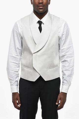 CC COLLECTION Double-Breasted Wool-Blend Waistcoat