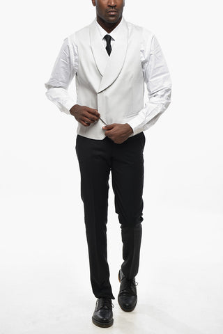 CC COLLECTION Double-Breasted Wool-Blend Waistcoat
