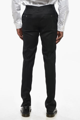Three-Piece Silk-Blend Suit with Satin Lapel