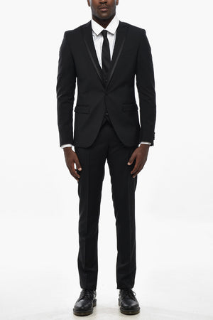 CODE Three-Piece Mohair-Blend Suit with Peak Lapel