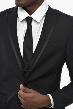 CODE Three-Piece Mohair-Blend Suit with Peak Lapel