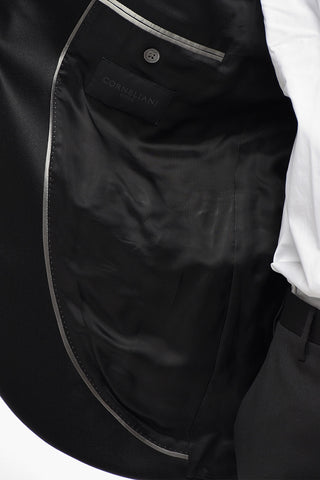 CODE 울 더블브레스티드 수트 새틴 숄 라펠