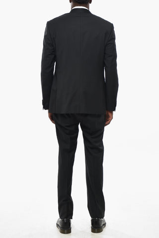 Virgin Wool 3-Piece Suit with Satin Shawl Lapel