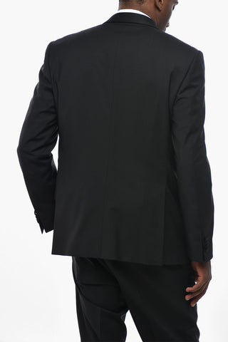 Virgin Wool 3-Piece Suit with Satin Shawl Lapel