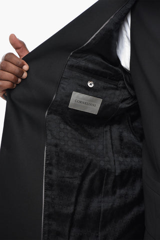 Virgin Wool 3-Piece Suit with Satin Shawl Lapel