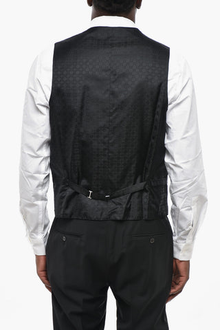 Virgin Wool 3-Piece Suit with Satin Shawl Lapel