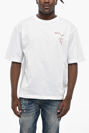 Baumwoll-T-Shirt mit Rundhalsausschnitt und Logodruck