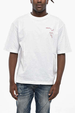 Baumwoll-T-Shirt mit Rundhalsausschnitt und Logodruck