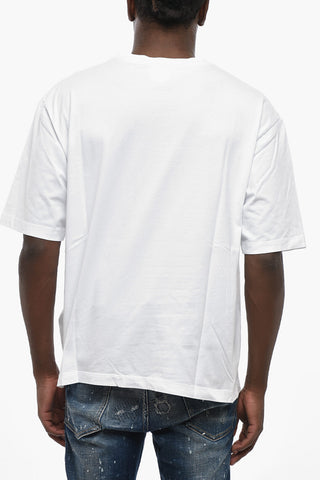Baumwoll-T-Shirt mit Rundhalsausschnitt und Logodruck