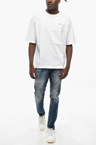 Baumwoll-T-Shirt mit Rundhalsausschnitt und Logodruck