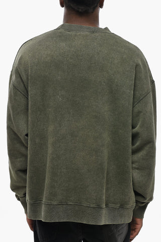 Rundhals-Sweatshirt aus angerauter Baumwolle mit Logo vorne
