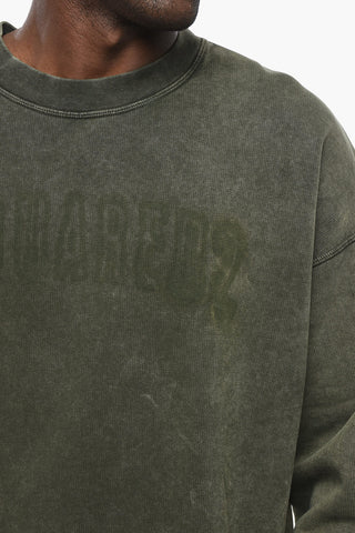 Rundhals-Sweatshirt aus angerauter Baumwolle mit Logo vorne