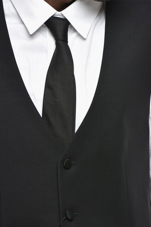 Virgin Wool Waistcoat with Fabric-Covered Buttons