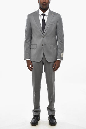 CC COLLECTION Two-Button Virgin Wool Suit with Double Side Vents