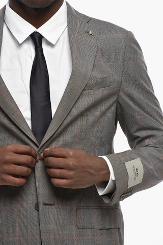 CC COLLECTION District Check Anzug aus reiner Schurwolle mit klassischem Revers