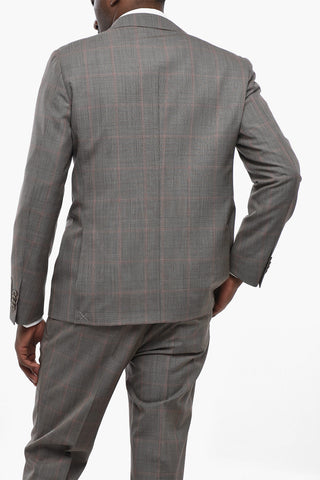 CC COLLECTION District Check Anzug aus reiner Schurwolle mit klassischem Revers
