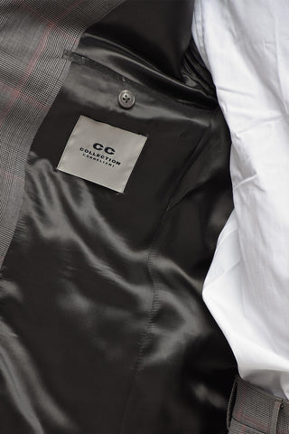 CC COLLECTION District Check Anzug aus reiner Schurwolle mit klassischem Revers