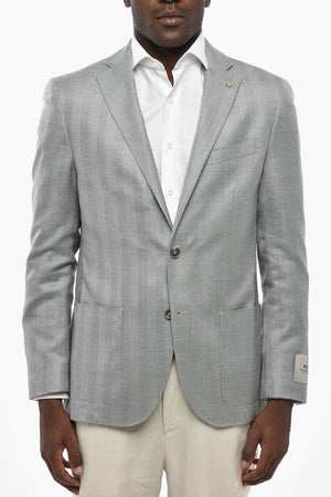 CC COLLECTION Blazer Semifoderato in Misto Seta Herringbone
