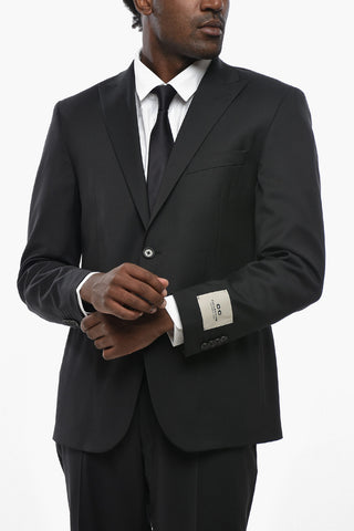 CC COLLECTION Virgin Wool Suit with Peak Lapel