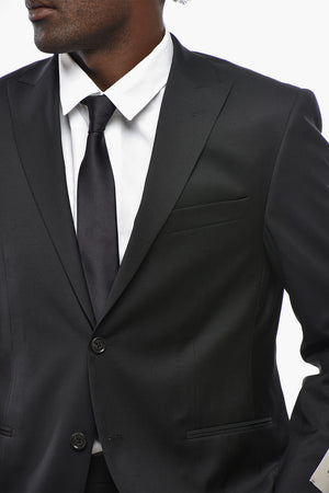 CC COLLECTION Virgin Wool Suit with Peak Lapel