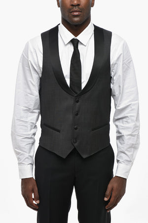 CODE Virgin Wool Waistcoat with Satin Lapel