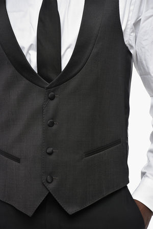 CODE Virgin Wool Waistcoat with Satin Lapel