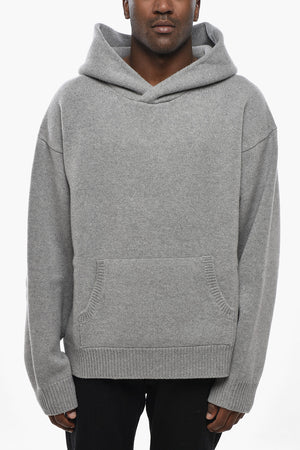 Felpa Hoodie in Maglia di Lana