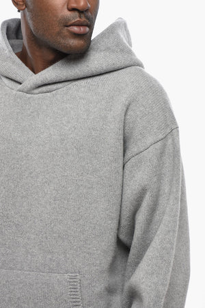 Felpa Hoodie in Maglia di Lana