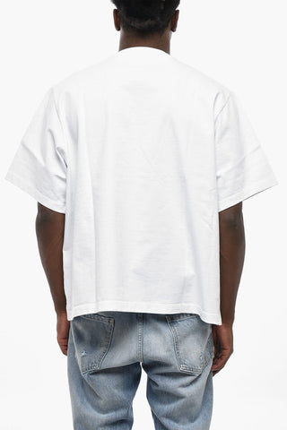 Baumwoll-T-Shirt mit Rundhalsausschnitt und Logo-Applikation