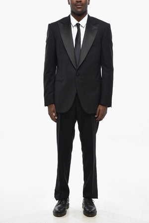 Virgin Wool Suit SMOKING with Satin Peak Lapel