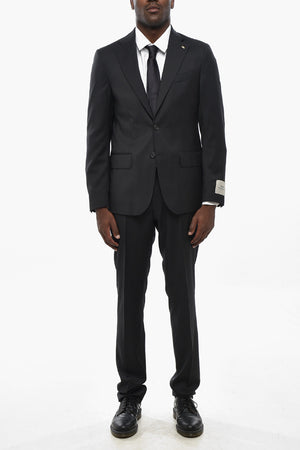CC COLLECTION Two-Piece Virgin Wool Suit with Flap Pockets