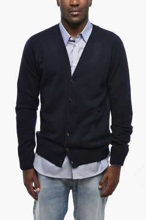 Cardigan in Lana Vergine con Tasche a Toppa