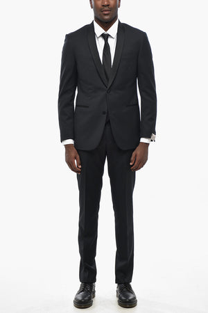 Wool Suit CERIMONIA ACADEMY with Satin Shawl Lapel