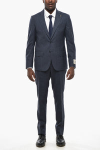 CC COLLECTION Silk-Blend Suit with Classic Lapel