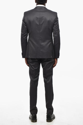 CC COLLECTION Anzug aus Wollmischung mit Satin-Details