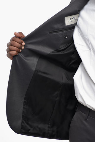 CC COLLECTION Anzug aus Wollmischung mit Satin-Details