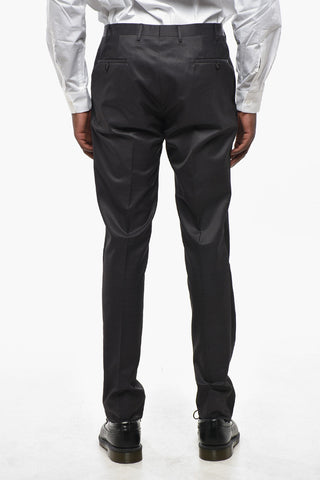 CC COLLECTION Anzug aus Wollmischung mit Satin-Details