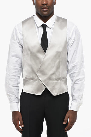 Double-Breasted Silk Satin Waistcoat CERIMONIA ACADEMY