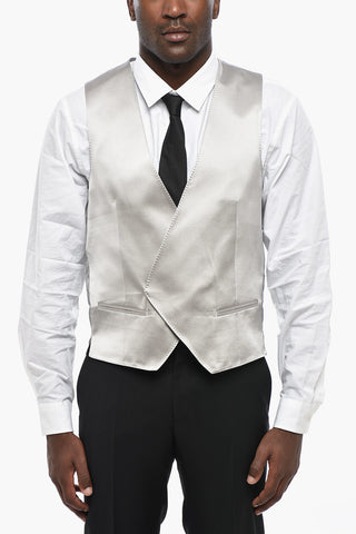 Double-Breasted Silk Satin Waistcoat CERIMONIA ACADEMY