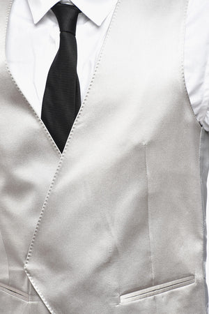 Double-Breasted Silk Satin Waistcoat CERIMONIA ACADEMY