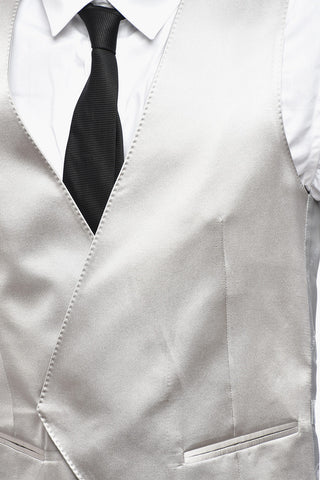 Double-Breasted Silk Satin Waistcoat CERIMONIA ACADEMY