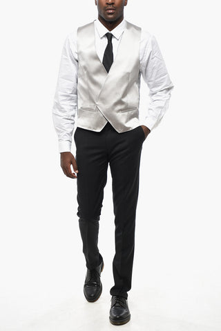 Double-Breasted Silk Satin Waistcoat CERIMONIA ACADEMY