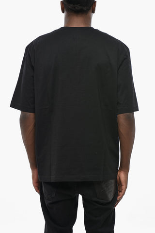 Loose-Fit-Baumwoll-T-Shirt mit aufgedrucktem Logo
