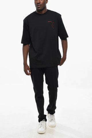 Loose-Fit-Baumwoll-T-Shirt mit aufgedrucktem Logo