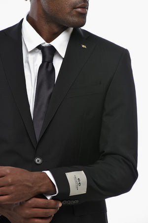 CC COLLECTION Mohair-Blend Suit With Classic Lapel