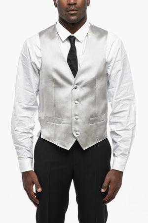 CODE Silk Waistcoat with Fabric-Covered Buttons