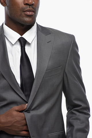 CC COLLECTION Virgin Wool Suit with Peak Lapel